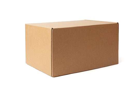 close up of a cardboard box on white background photo