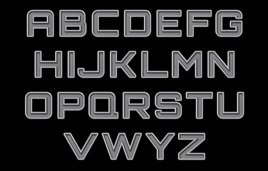 Perforated metal alphabet set photo