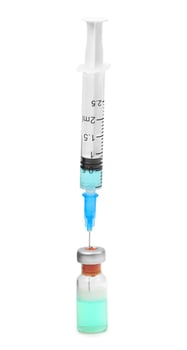 syringe isolated on white background photo