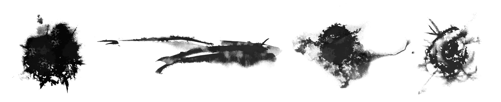 Set of Gray Watercolor brush strokes photo