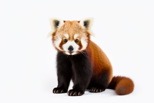 AI generated Red panda on white background photo