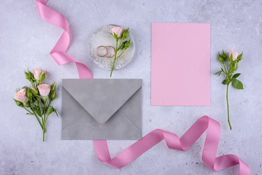 Wedding invitation card. Save the date concept photo