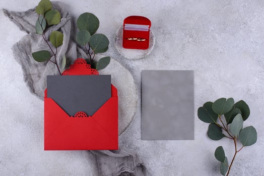 Wedding invitation card. Save the date concept photo