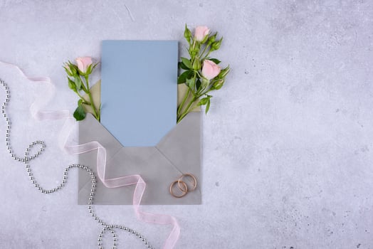 Wedding invitation card. Save the date concept photo
