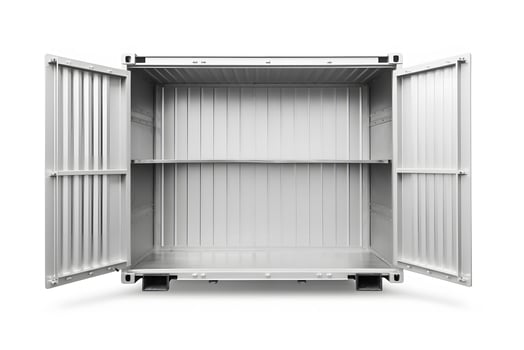 AI generated Container, open door, white background. Neural network AI generated photo