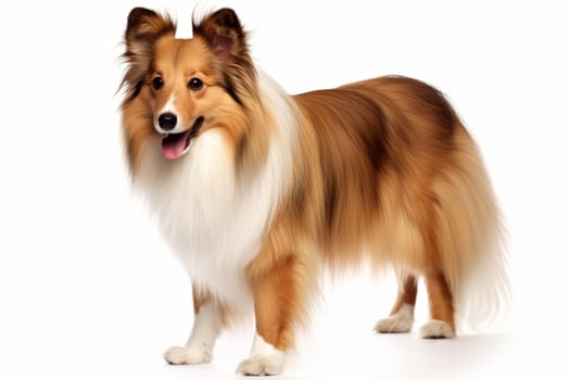 AI generated Shetland sheepdog on white background photo