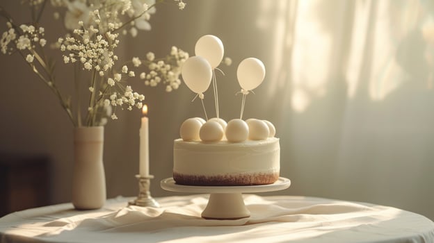 AI generated Clean lines and subtle hues create a serene ambiance photo