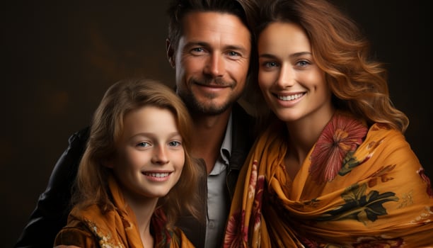 AI generated Smiling men and women, happiness, love, family, togetherness, joy generated by AI photo