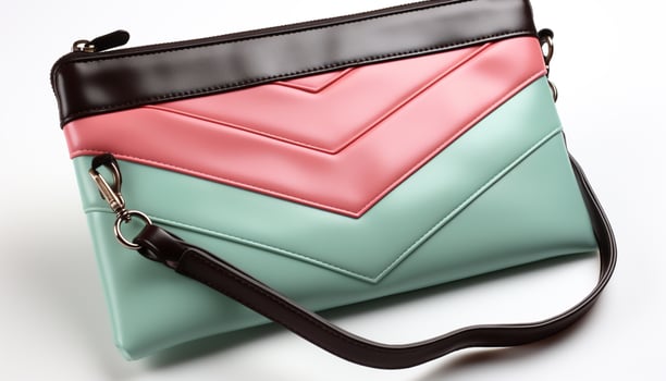AI generated Fashionable women carrying elegant leather shoulder bags in a studio shot generated by AI photo