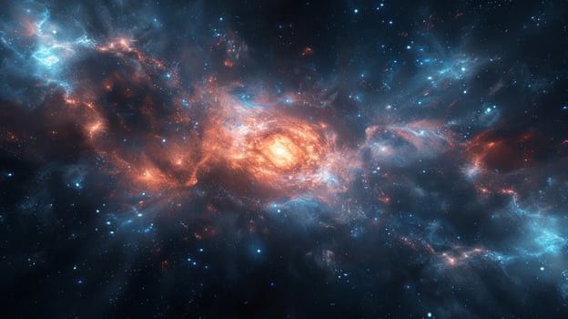AI generated Elegant cosmic structures and shapes adorn the minimalist space backdrop. photo