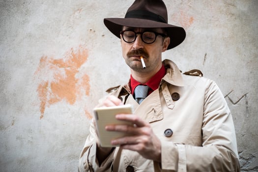 Detective taking notes in a ghetto photo