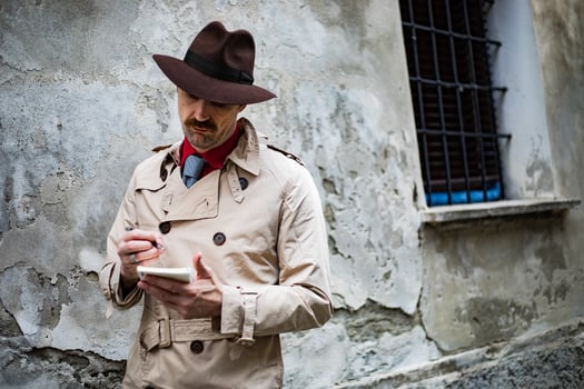 Detective taking notes in a ghetto photo