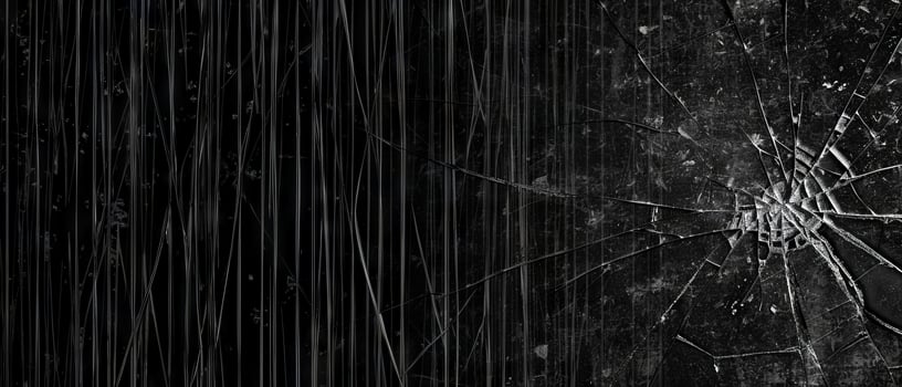 AI generated Shattered Glass Texture on Black photo