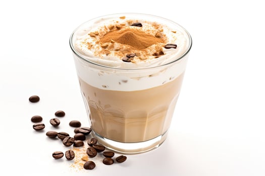 AI generated dalgona coffee close up photo