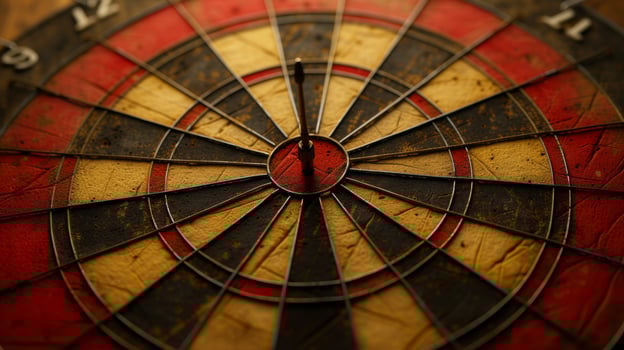 AI generated Simple yet captivating image of a dartboard, suggesting a serene focus amidst the intensity of the game photo
