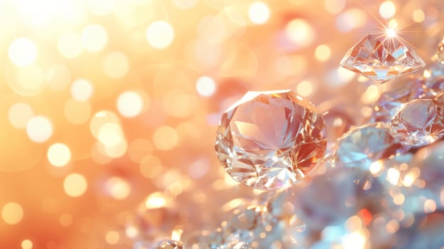 AI generated Tranquil setting with scattered diamond shapes, creating an elegant and refined atmosphere photo