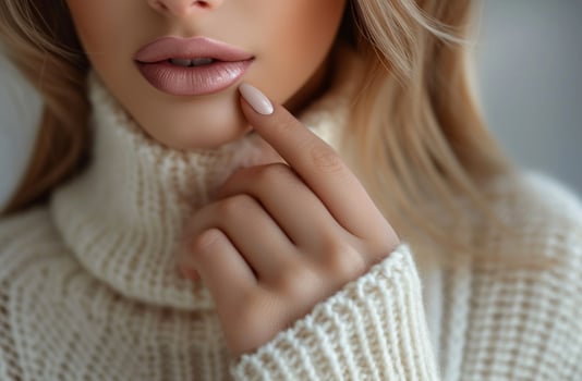 AI generated woman wearing a light complexion and manicure photo