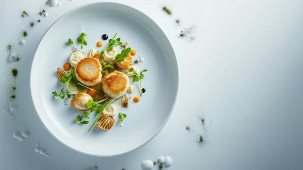 AI generated a beautifully styled dish prepared with precision and meticulous attention to detail, inviting viewers to indulge in culinary delight. photo