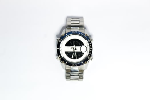 stainless steel watch isolated image photo