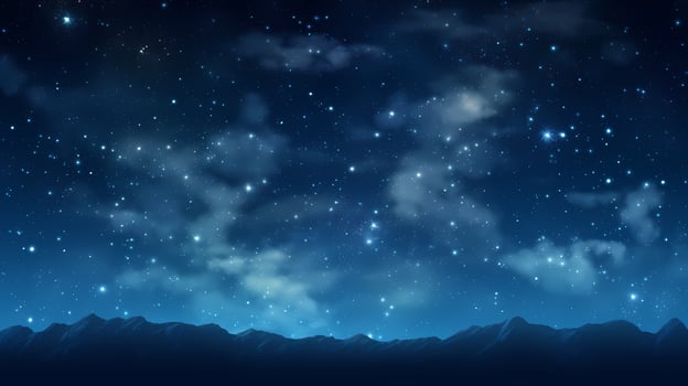 AI generated wallpaper night sky with stars and mountains photo