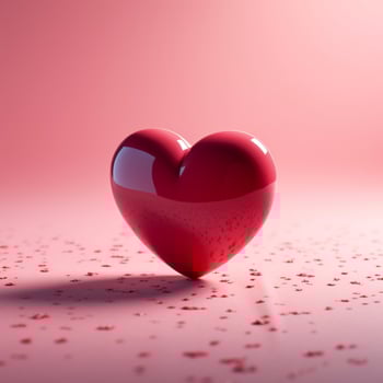 AI generated Romantic gesture Red heart on pink backdrop, perfect for Valentines For Social Media Post Size photo