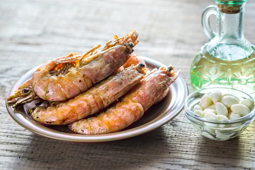 Fried shrimps closeup photo