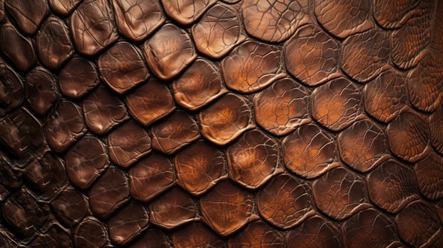 AI generated Earthy brown leather textured with the exotic charm of reptilian patterns, Ai Generated. photo
