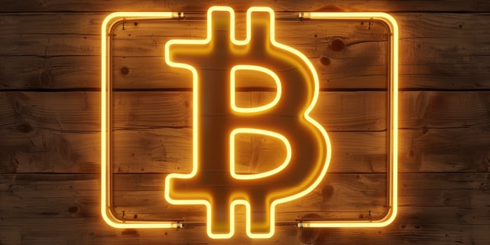 Neon Glowing Bitcoin photo