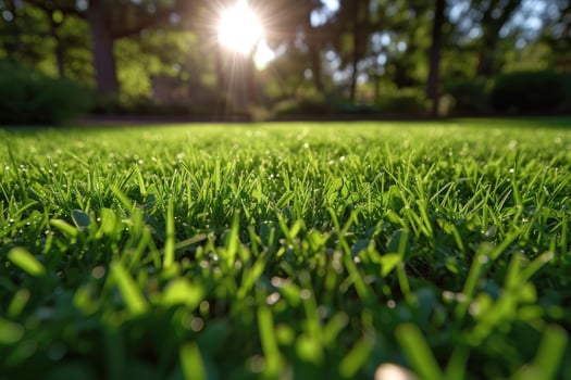 AI generated outdoor grass in backyard landscaping style inspiration ideas photo