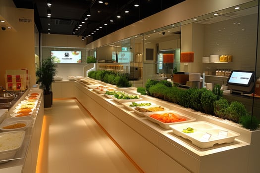 AI generated open space kitchen ideas professional advertising photography photo
