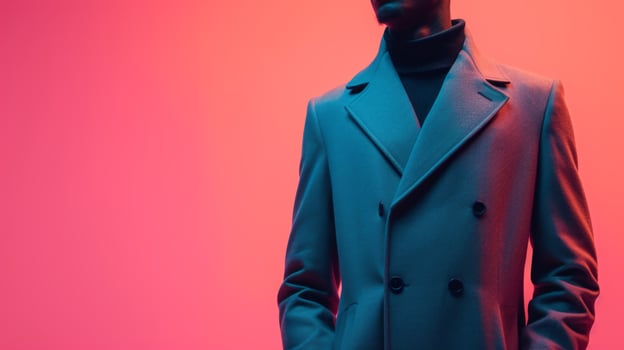 AI generated The sleek lines of a modernist ensemble, a futuristic vision of fashion-forward style photo