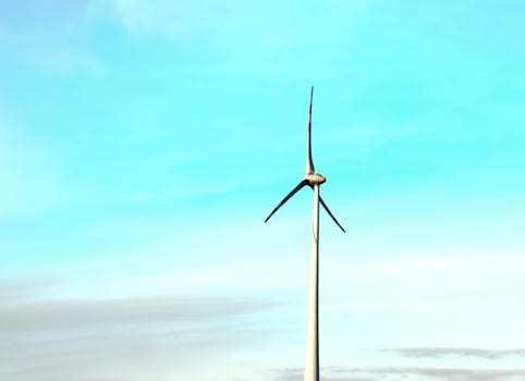 Wind farm park next to a road in Austria in sunny weather. photo