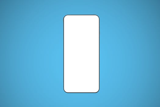 smartphone with blank display, empty space concept over blue background photo