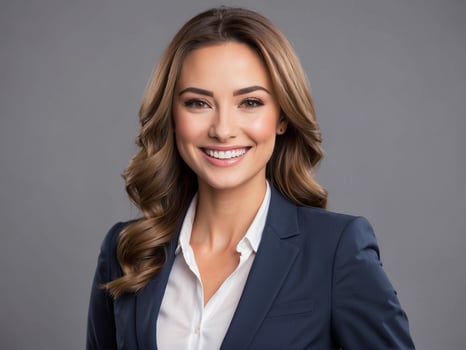 AI generated Young happy pretty smiling professional Asian business woman, happy confident positive female entrepreneur photo