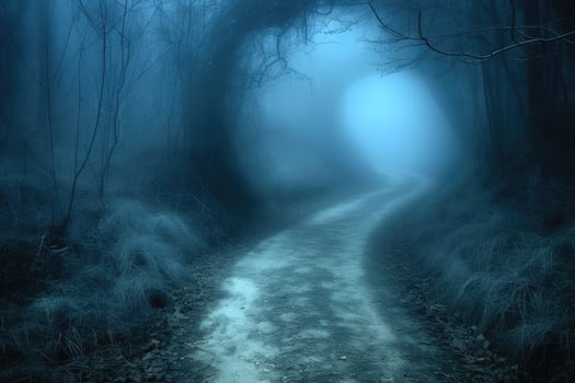 AI generated scary green dark forest nature professional photography photo