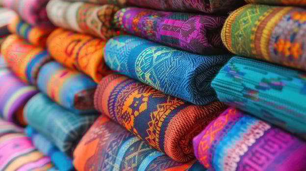 AI generated Vibrant handcrafted textiles. AI generated. photo