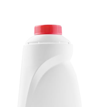 White plastic bottle for liquid laundry detergent cleaning agent photo