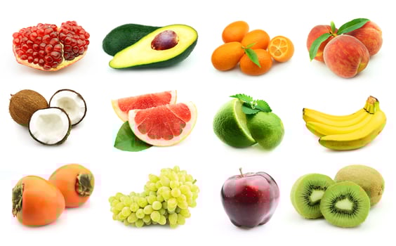 Fruit on white backgrounds photo