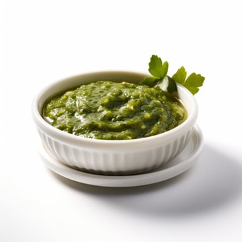 AI generated Palak soup closeup photo