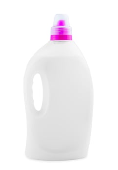 white detergent bottle for packaging isolated on white background photo
