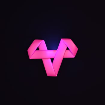 3d illustration of pink ribbon with blue lighting for world cancer day photo