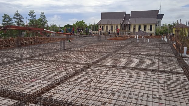 Floor slabs are under construction at a construction site photo