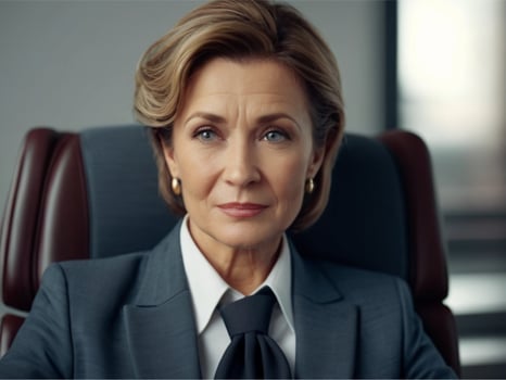 AI generated Businesswoman Posing In Desk photo