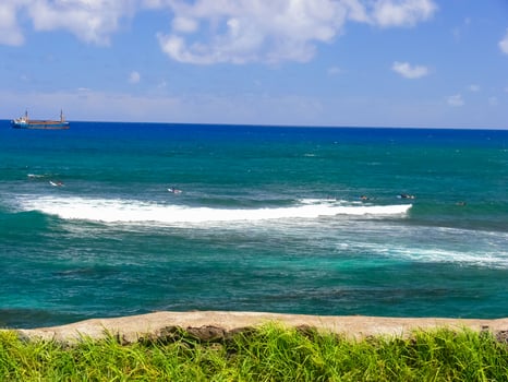 Easter Island coastline. Easter Island coast, rocks, ocean. photo
