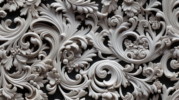 AI generated Seamless pattern Royal vintage Victorian Gothic background Rococo venzel and whorl photo