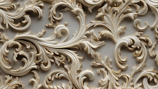 AI generated Seamless pattern Royal vintage Victorian Gothic background Rococo venzel and whorl photo