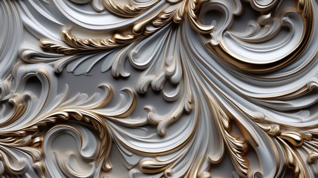 AI generated Seamless pattern Royal vintage Victorian Gothic background Rococo venzel and whorl photo