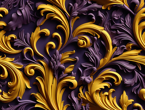 AI generated Seamless pattern Royal vintage Victorian Gothic background Rococo venzel and whorl photo