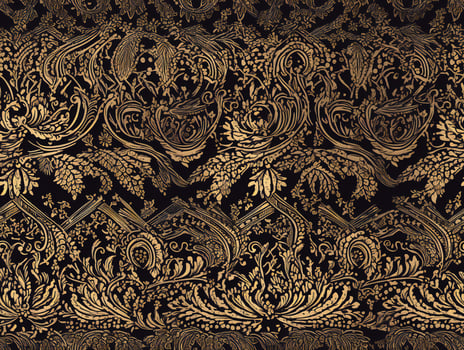 AI generated Seamless pattern Royal vintage Victorian Gothic background Rococo venzel and whorl photo