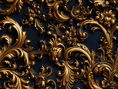 AI generated Seamless pattern Royal vintage Victorian Gothic background Rococo venzel and whorl photo